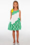 Green and White Striped Dress - 2