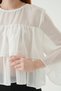 White Crew Neck Layered Blouse 251181 - 4