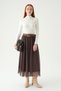 Fusta din sifon maro curea 8458A - 7