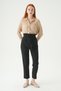 Black Double Button Belted Trousers 8407A - 3
