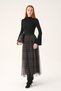 Coffee Plaid Pattern Tulle Skirt 8468A - 7