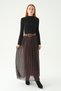 Plum Pleated Skirt Belt Piece Set 8453A