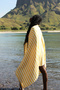 Mare Ochre, Organic and Recycled Cotton Blend, with Carrying Bag, Large Size Peshtemal, 90X180 Cm. - 4
