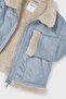 Girl Child 2-9 Years Plush Collar Nubuck Coat 4492 Blue - 2