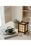 Decorative Japanese Lantern Table Lamp - Shoji Zen Style Night Light (with Led Tealight Gift) Black