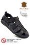 100% Genuine Leather Closed Toe Men's Sandals Navy Blue - 8