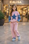 Girl's Denim Star Detailed Black Set – Modern Cut Sweatshirt & Wide-Legged Pants Combination - 6