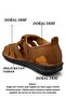 100% Genuine Leather Closed Toe Men's Sandals Syringe Tan - 4