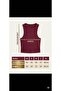 Women's Burgundy Slimfit Corded Fabric Halter Neck Stretchy Knitted Cropped Undershirt - 3
