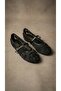 Women's Black Embroidered And Beaded Stylish Ballet Flats 1 cm BYNDZR01 - 7