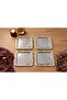 Metal Square Corded Serving Tray 23X23 cm |   Modern and Decorative Presentation Tray