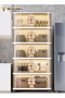 خزانة تخزين قابلة للطي متعددة الوظائف، 5 صناديق تخزين بعجلات عالمية (60*36*145 سم) - 6