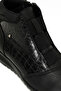166674 .Kz4Pr Women's Black Wedge Heel Boots - 7