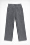 Women's Gray High Waist Wide Leg Jean Pants - 3