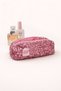 Pink Sequined Single Eyed Pen Holder Stylish Washable Zippered School Pencil Case - 7
