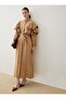 Flywheel Detailed Belted Hijab Dress - Camel - 5