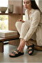 Lov Knitted Patterned Orthopedic Comfortable Sole Doctor Nurse Pool Sea Beach Women's Slippers Black - 3