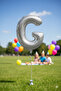 Silver Gray Foil Balloon Letter g 40" Inch 100 cm