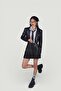 Zipper Closure Pleated Mini College Leather Skirt Black - 3