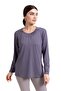 New Season 2024 Simple Pattern Round Neck Regular Fit Mother Combed Cotton Blouse 6380 - 2