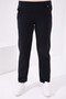 Navy Blue Classic Leg Stone Detailed Women's Large Size Tracksuit Bottom - 94040 - 5