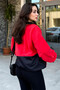 Fiesta Half Zipper, Gathered Hem, High Collar, Standard Fit Women's Fleece Sweatshirt - 97236 - 6