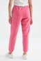 Candy Pink High Waist Basic Lace-Up Jogger Fleece Women's Tracksuit Bottom - 94622 - 8