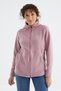 Rose Taupe Hooded Zip-Front Relaxed Fit Women's Fleece Sweatshirt - 97233