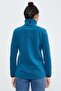 Emerald Stand Collar Zippered Comfortable Form Women's Fleece Sweatshirt - 97173 - 7