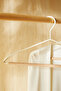 2-Piece Wooden Support Shoulder-Shaped Matte White Metal Clothes Hanger, Garment Hanger 21.5X42X0.5 - 4