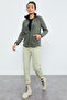 Çağla Stand Collar Zippered Comfortable Form Women's Fleece Sweatshirt - 97173 - 4