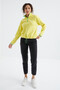 Lemon Half Zipper Skirt Hem Gathered High Neck Standard Fit Women's Fleece Sweatshirt - 97234 - 7
