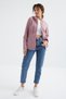 Rose Taupe Hooded Zip-Front Relaxed Fit Women's Fleece Sweatshirt - 97233 - 4