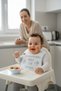 Baby Girl and Boy, My Grandmother Loves Me Very Much, Leak-Proof Baby Bib with Writing, Blue - 3