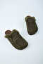 Alka Fur Women's Vegan Leather Khaki Sabo Slippers - 6