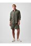 Linen Blend Standard Fit Shirt 887952 Men's Shirt Khaki - 4