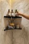 Set of 2 Black Bathroom Corner Shelves Metal |   27X14 cm |   Shower Organizer |   Matte Black Metal |   Stainless - 2