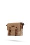 Real Genuine Leather - Canvas Fabric Mink Messenger Bag - Design01 - 5