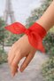 Red Colored Plain Chiffon Scarf Multi-Purpose Accessory 50X50 - 6