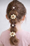 Papatya Beige-Brown Ruffle New Set of 2 Rubber Buckles - 2
