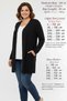 Plus Size Women's Spring and Summer Women's Breathable Wrinkled Knitted Fabric Mom Classic Black Cardigan - 4