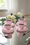 Puffy Series 4-Person Pink Double Coffee Cup Set 120 ml