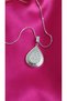 Steel Silver Color Drop Shape Stone Women's Necklace – Elegant Thin Chain with a Sparkling Stylish Design - 5