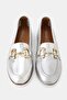 Women's Lamé Genuine Natural De Leather 6-41 Size Buckle Flats - 4