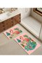 Amazing | Bathroom and Toilet Mat Reading Newspaper Pink Flamingo Motif Modern Design | Mop - 2