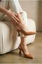 Women's Harmony Tan Heeled Shoes Champagne Heel - 3