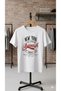 Men's Oversize White T-Shirt 100% Cotton New York Patterned Casual Short Sleeve - 2