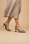 Kadin Harmony Metallic Platinum Heeled Shoes Heel - 4