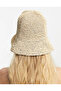 Beige Knitted Straw Bucket Women's Hat - 5