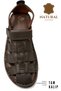 100% Genuine Leather Closed Toe Men's Sandals Brown - 7